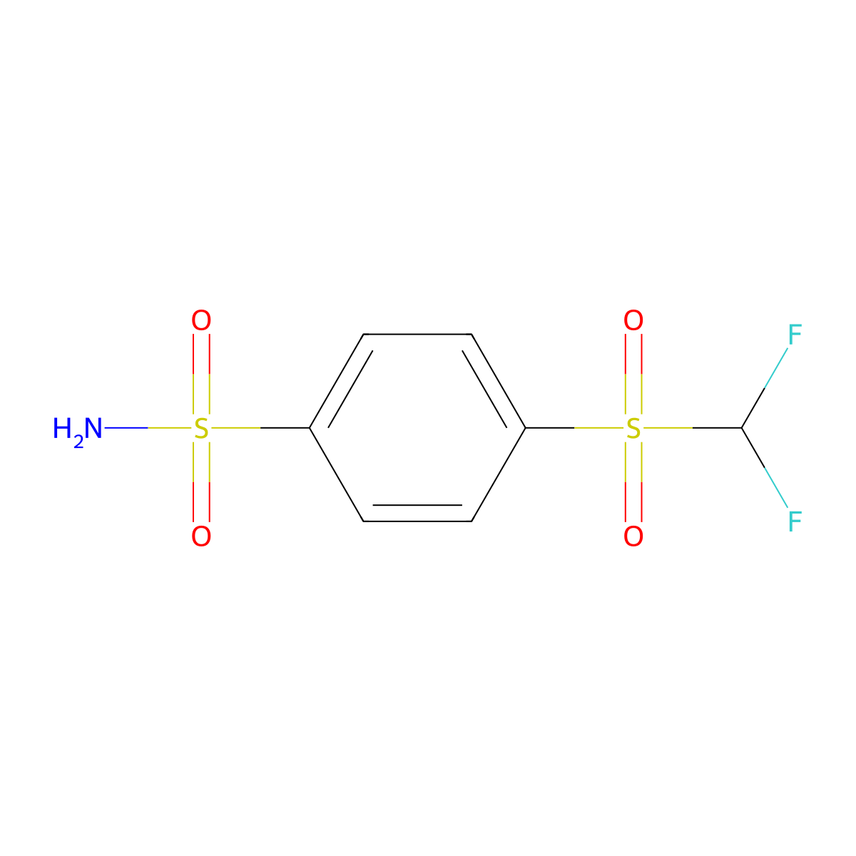 4-Difluoromethanesulfonylbenzene-1-sulfonamide molecular structure, CAS 1098387-50-8