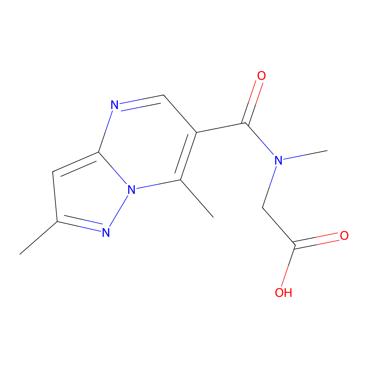 2-(1-{2,7-dimethylpyrazolo[1,5-a]pyrimidin-6-yl}-N-methylformamido)acetic acid molecular structure, CAS 1098389-14-0