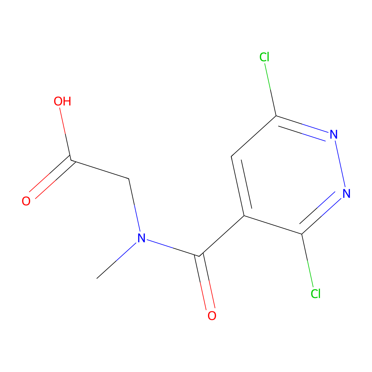 2-[1-(3,6-dichloropyridazin-4-yl)-N-methylformamido]acetic acid molecular structure, CAS 1098389-56-0