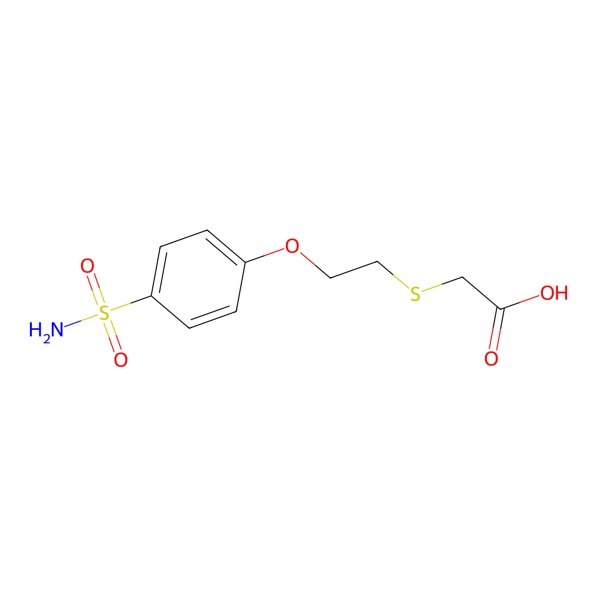 2-{[2-(4-Sulfamoylphenoxy)ethyl]sulfanyl}acetic acid molecular structure, CAS 1098390-88-5