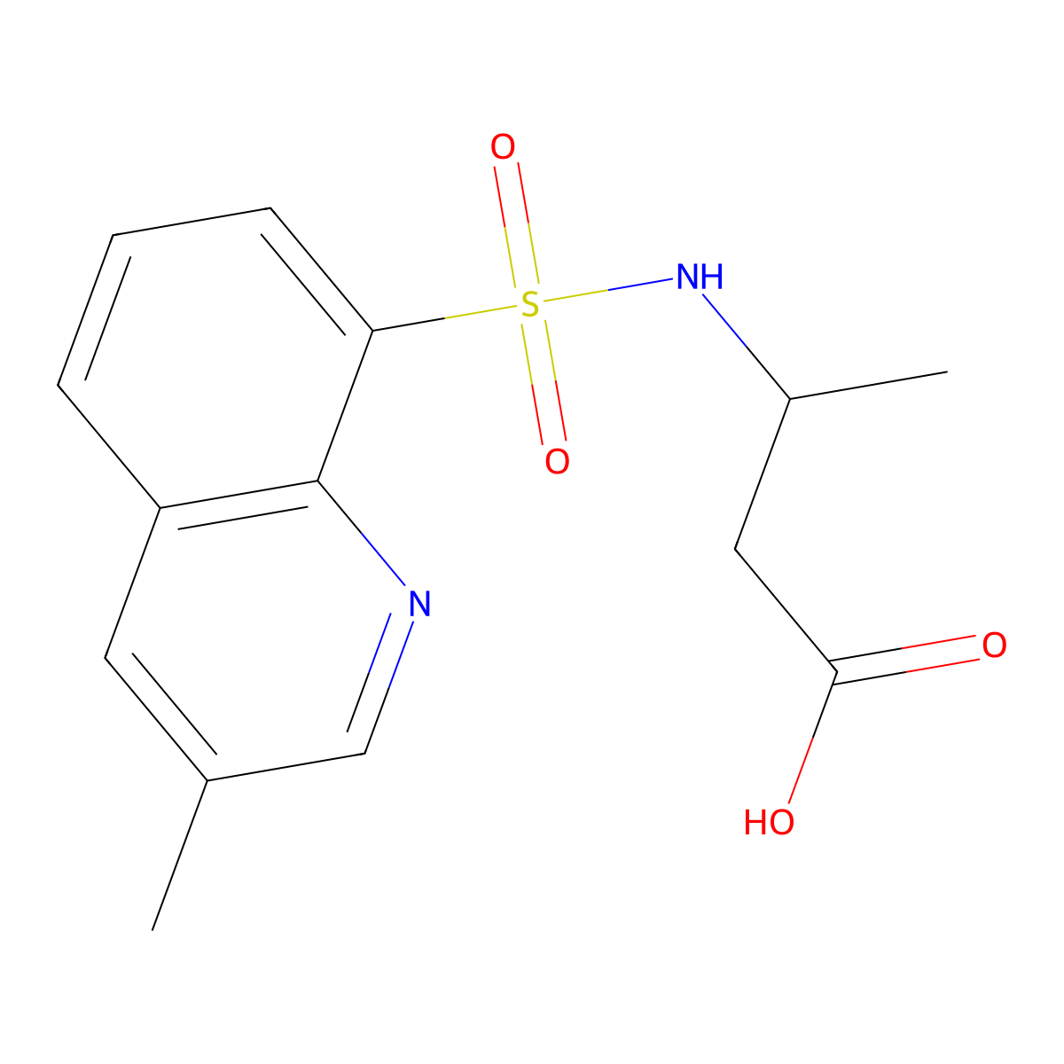 3-[(3-Methylquinoline-8-sulfonyl)amino]butanoic acid molecular structure, CAS 1098390-89-6