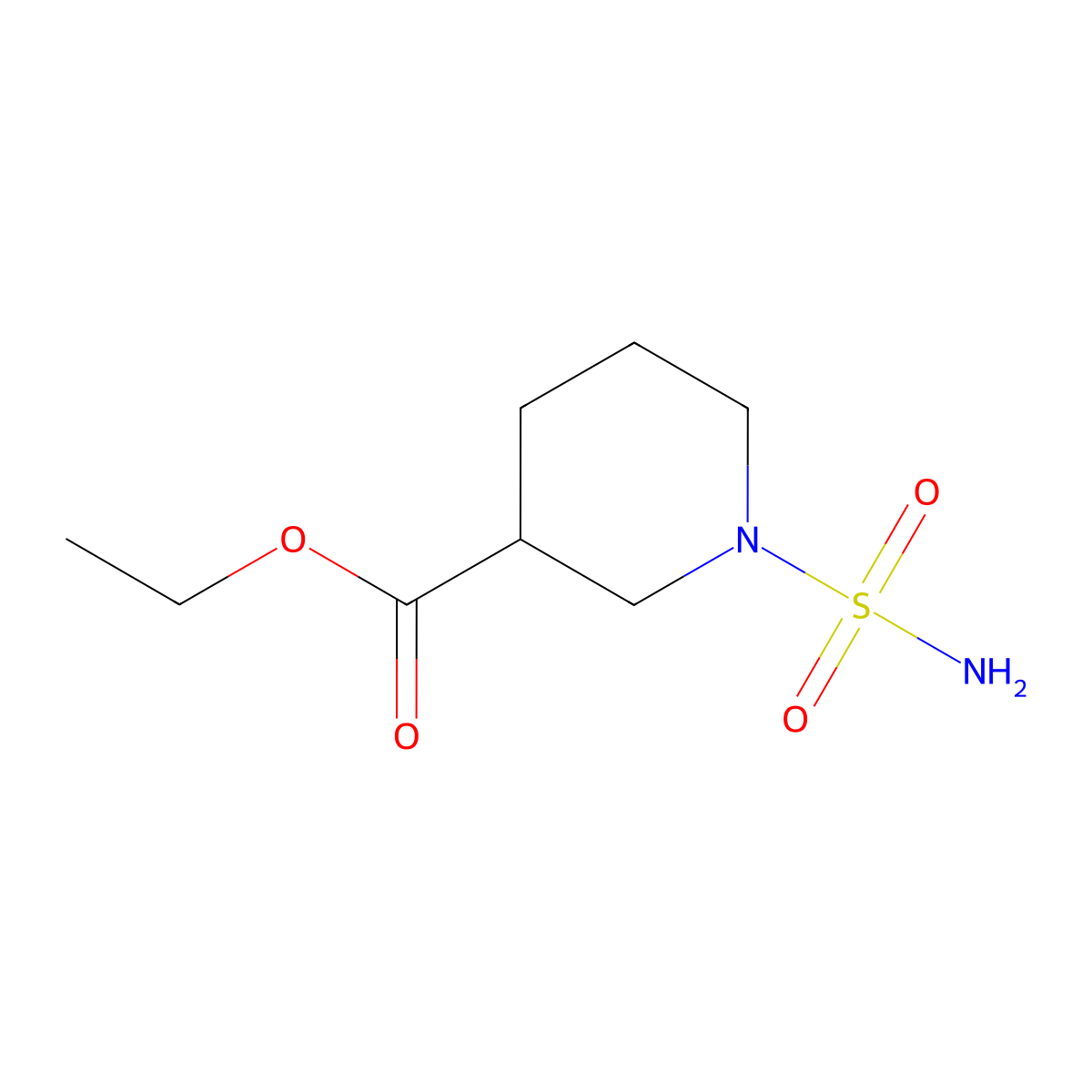 Ethyl 1-sulfamoylpiperidine-3-carboxylate molecular structure, CAS 1098391-43-5