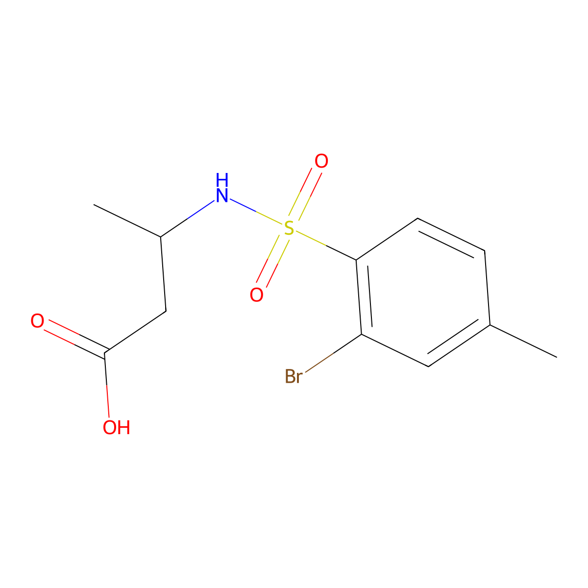 3-(2-Bromo-4-methylbenzenesulfonamido)butanoic acid molecular structure, CAS 1098391-81-1