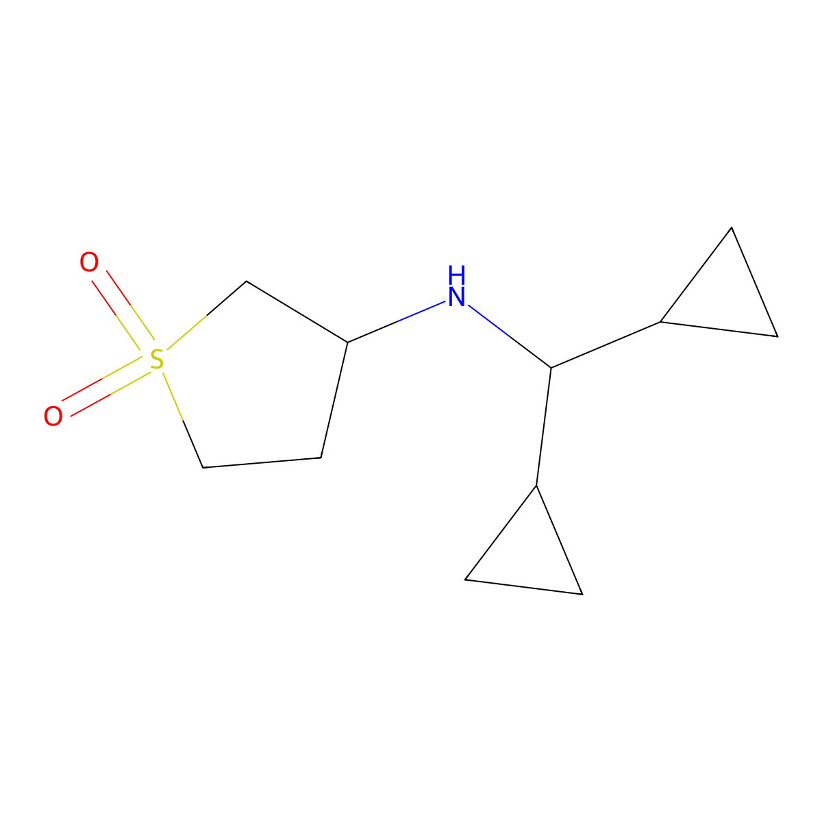 3-[(Dicyclopropylmethyl)amino]-1lambda6-thiolane-1,1-dione molecular structure, CAS 1098393-82-8