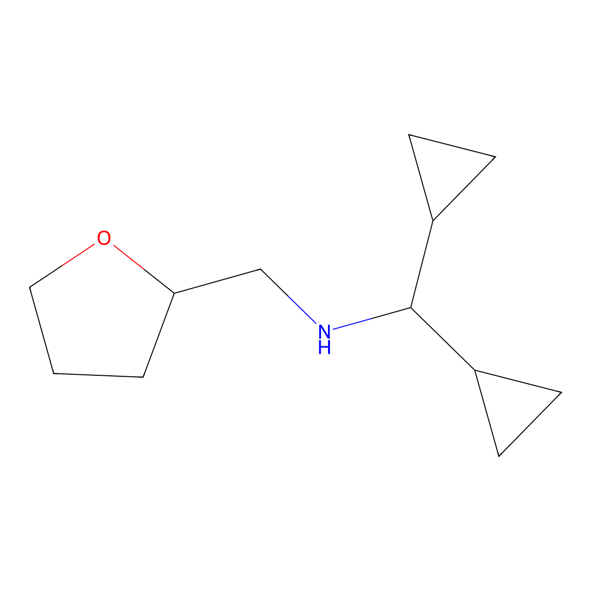 (Dicyclopropylmethyl)[(oxolan-2-yl)methyl]amine molecular structure, CAS 1098393-96-4
