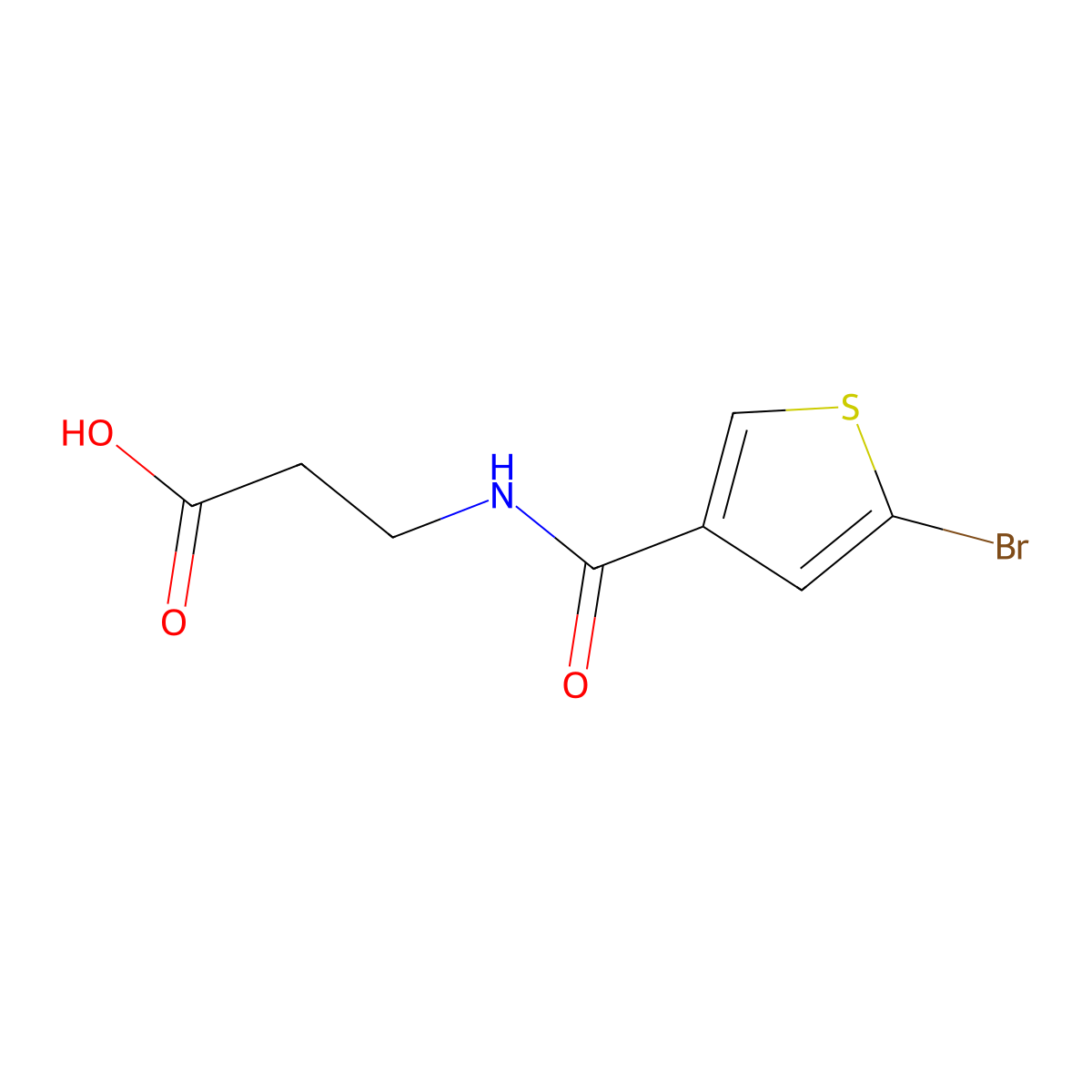 3-[(5-Bromothiophen-3-yl)formamido]propanoic acid molecular structure, CAS 1098396-18-9