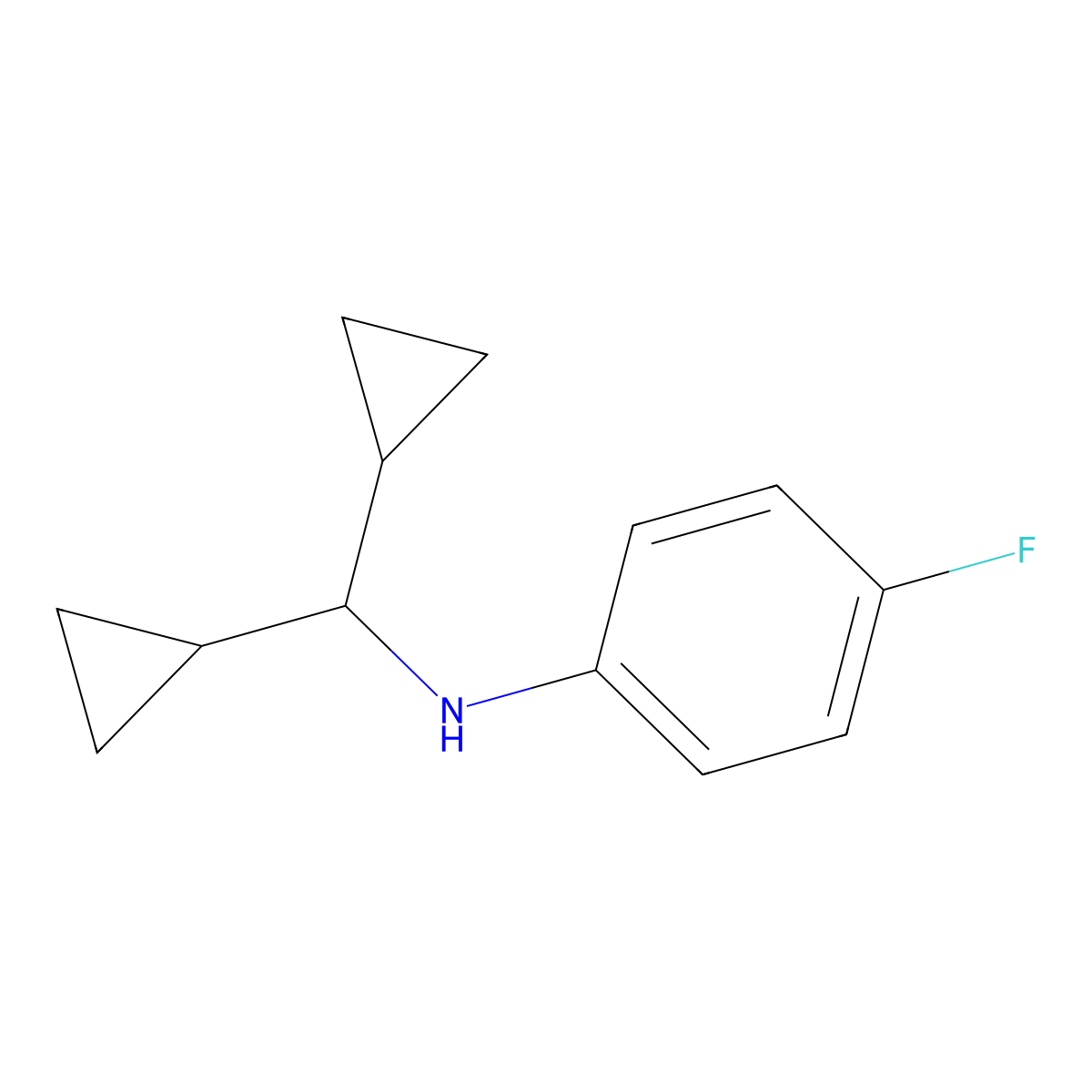 N-(dicyclopropylmethyl)-4-fluoroaniline molecular structure, CAS 1098396-50-9