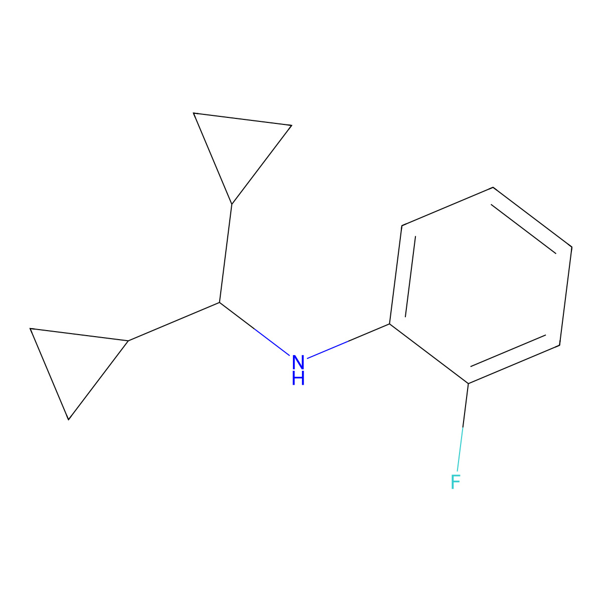 N-(dicyclopropylmethyl)-2-fluoroaniline molecular structure, CAS 1098396-52-1