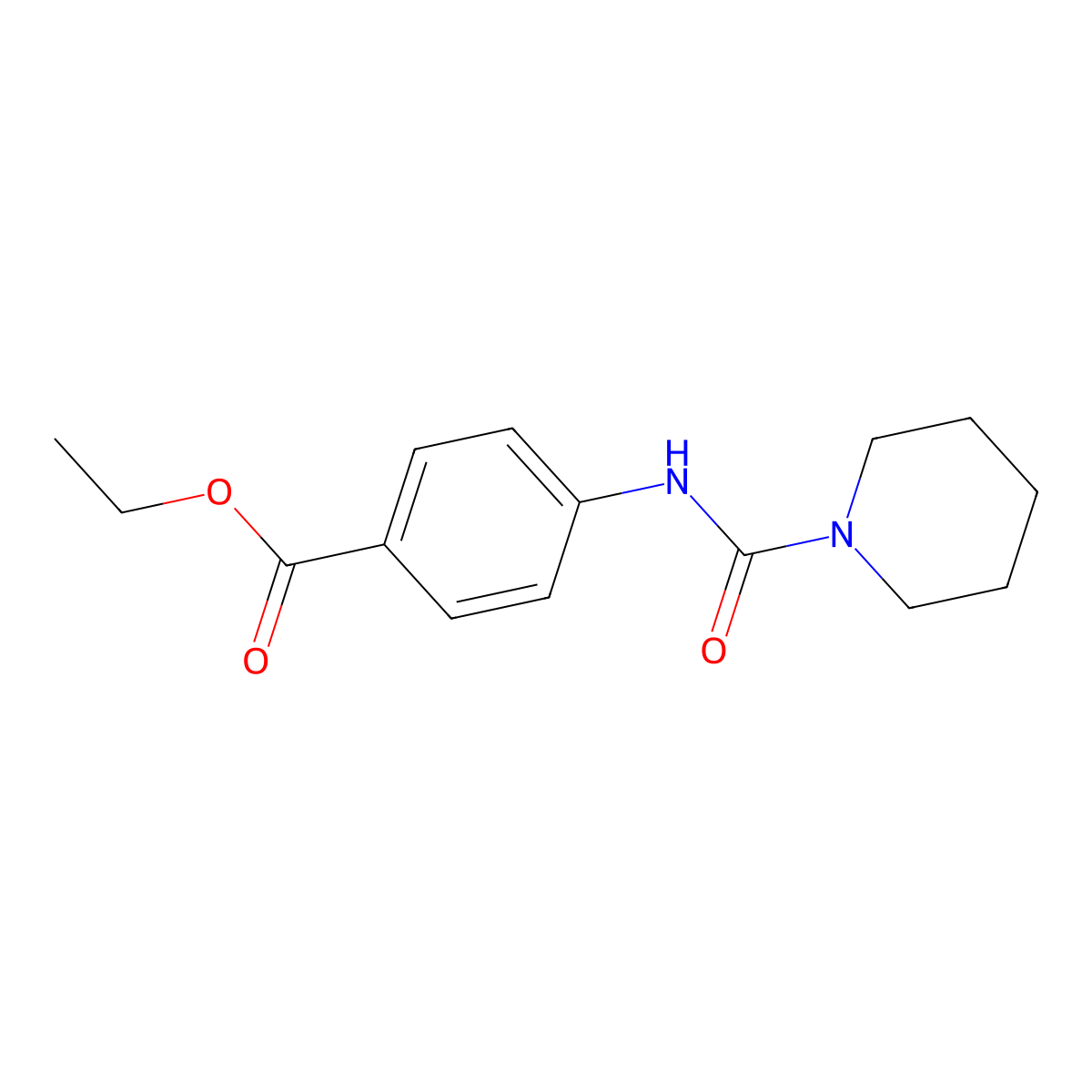 Ethyl 4-(piperidine-1-carbonylamino)benzoate molecular structure, CAS 109840-42-8