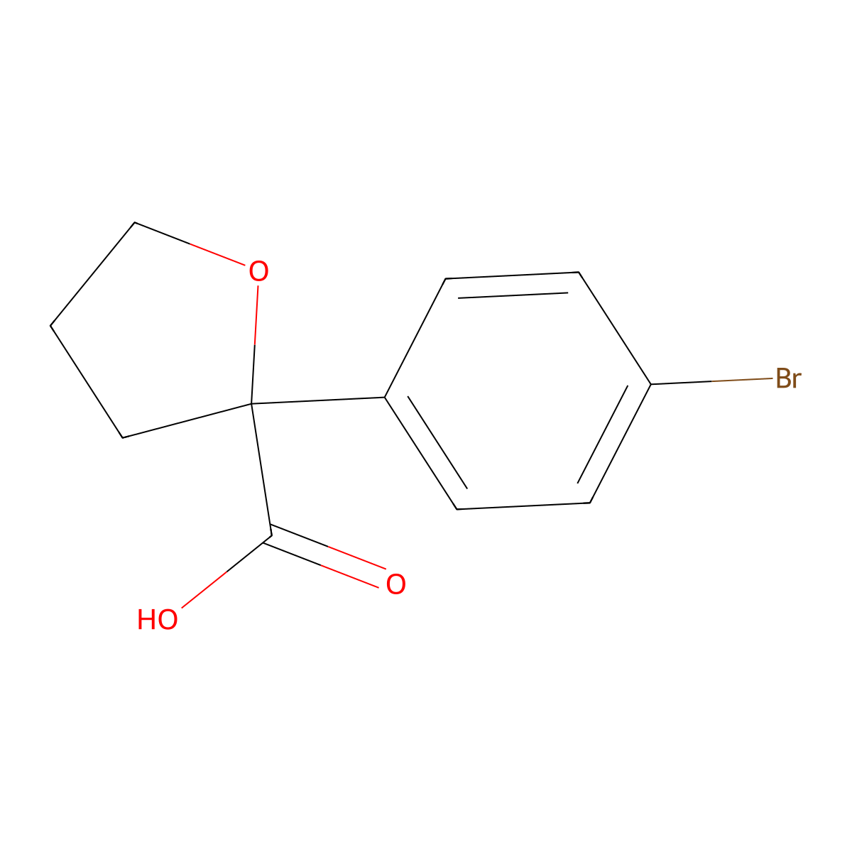 2-(4-Bromophenyl)oxolane-2-carboxylicacid molecular structure, CAS 1098411-68-7