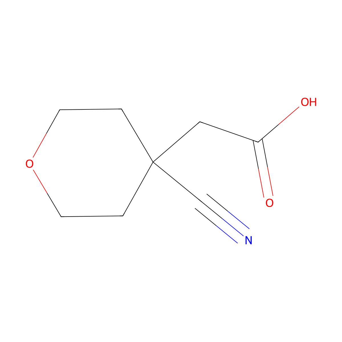 2-(4-Cyanooxan-4-yl)acetic acid molecular structure, CAS 1098432-97-3