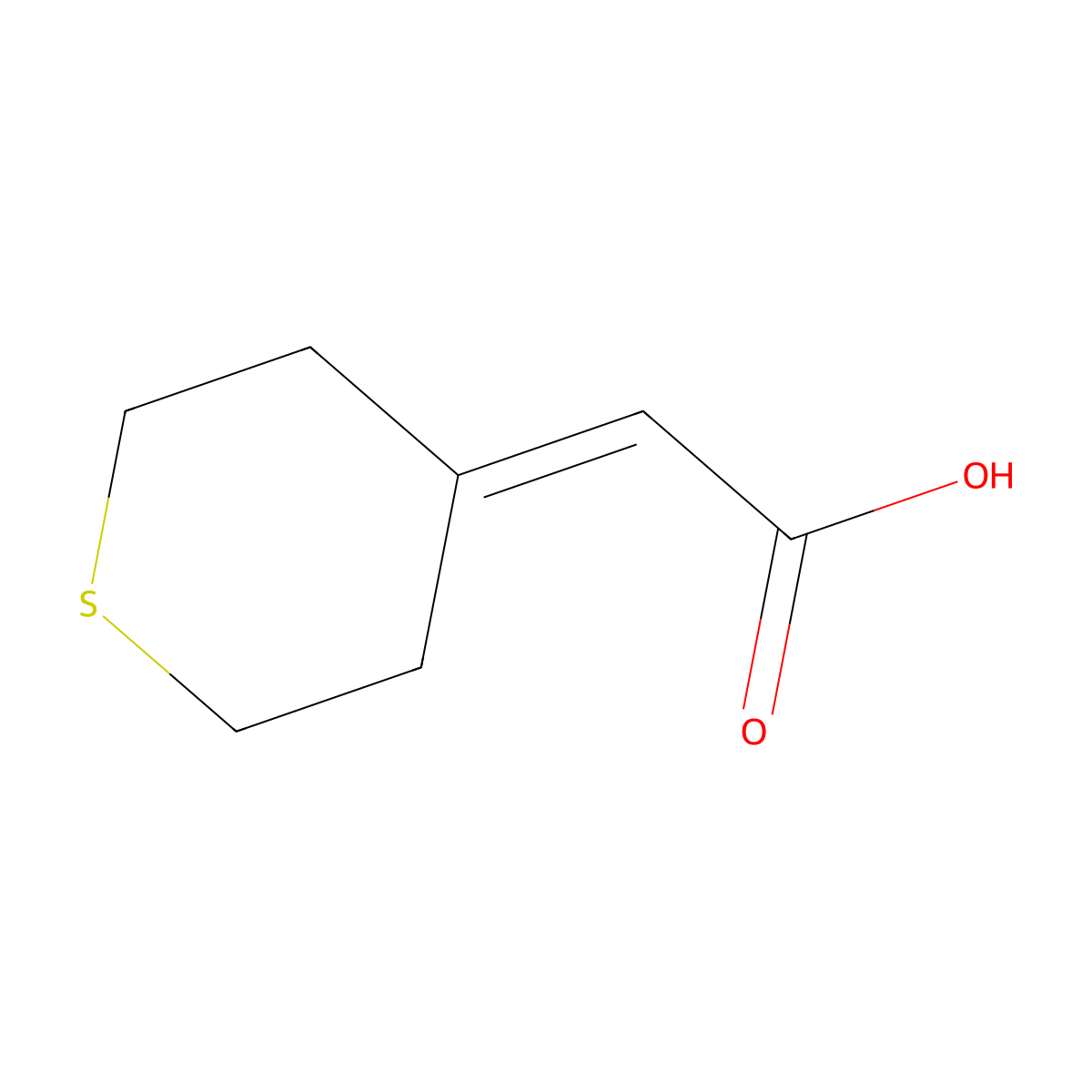 2-(Thian-4-ylidene)acetic acid molecular structure, CAS 1098433-02-3