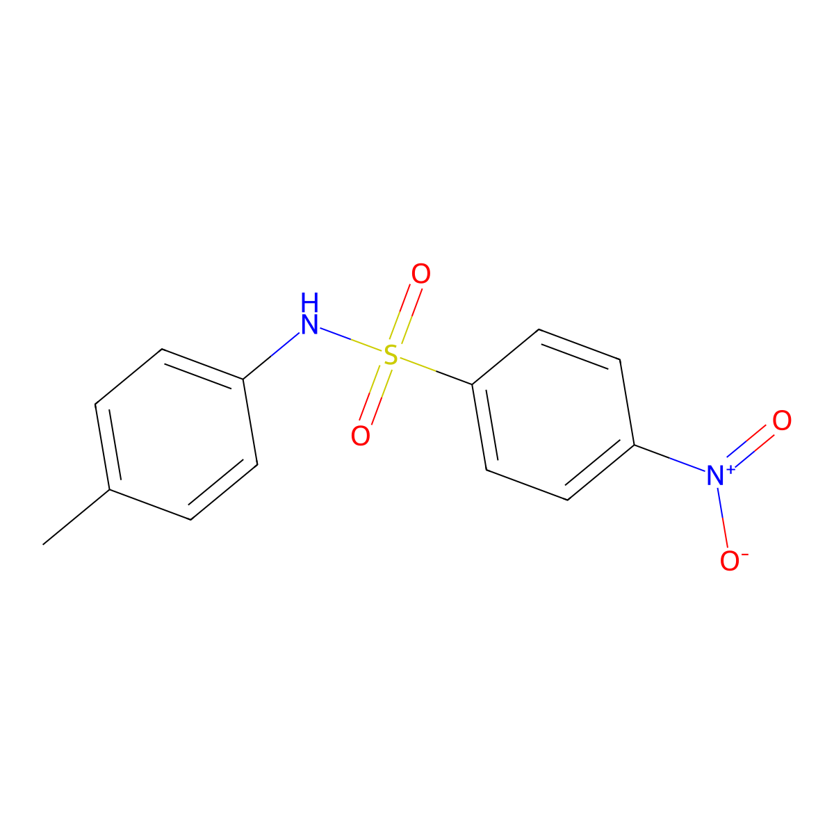 Benzenesulfonamide, N-(4-methylphenyl)-4-nitro- molecular structure, CAS 109845-76-3