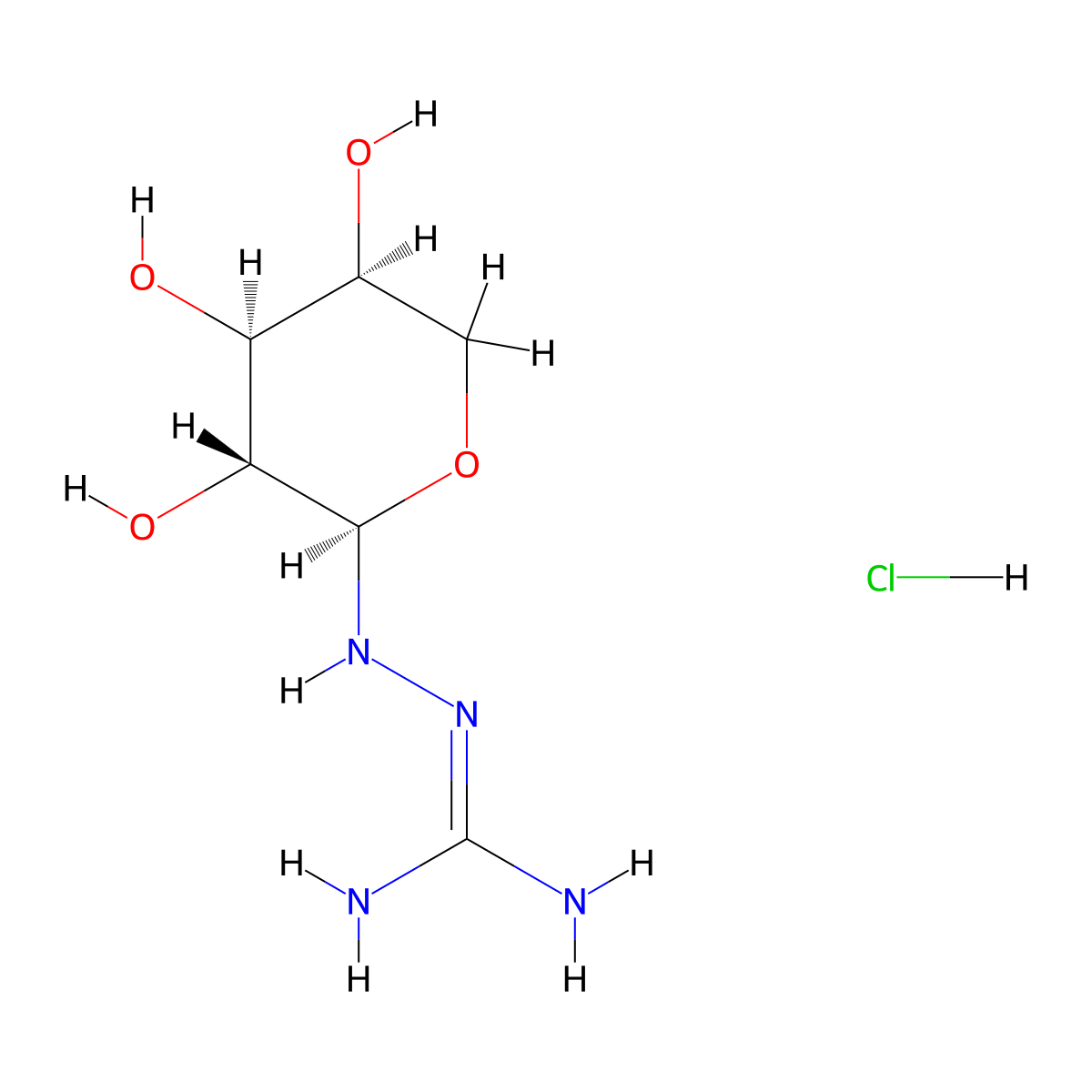 N1-alpha-L-Arabinopyranosylaminoguanidine hcl molecular structure, CAS 109853-78-3