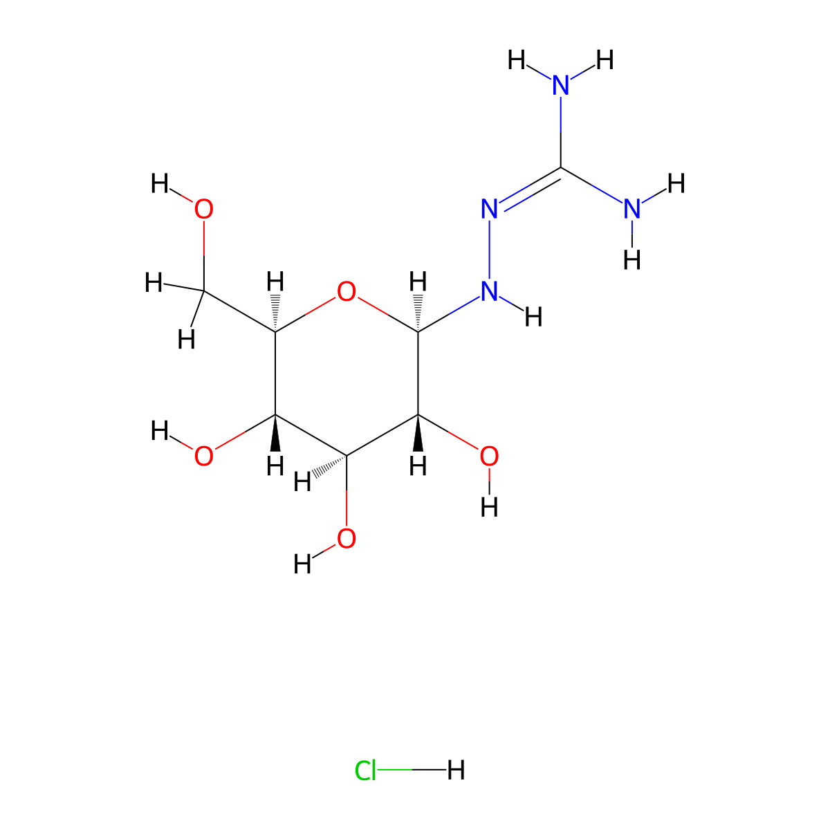 N1-b-D-Glucopyranosylamino-guanidine HCl molecular structure, CAS 109853-81-8