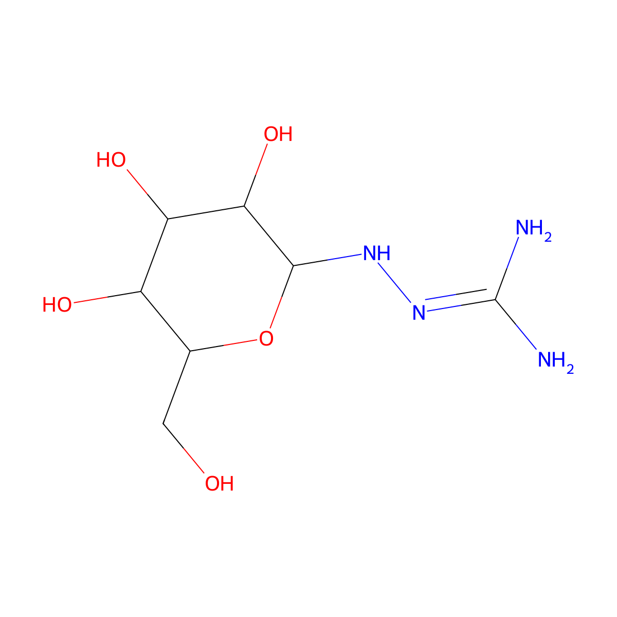 Hydrazinecarboximidamide, 2-I(2)-D-galactopyranosyl- molecular structure, CAS 109853-85-2