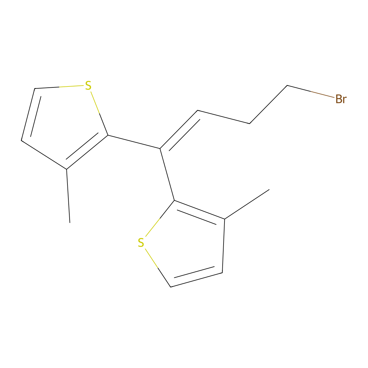 2,2'-(4-Bromobut-1-ene-1,1-diyl)bis(3-methylthiophene) molecular structure, CAS 109857-81-0