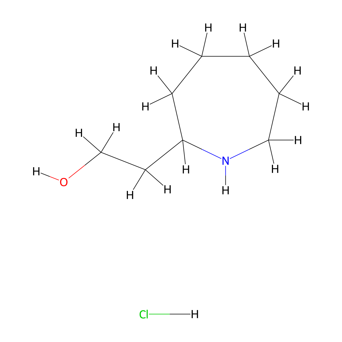 2-(Azepan-2-yl)ethan-1-ol hydrochloride molecular structure, CAS 109859-93-0