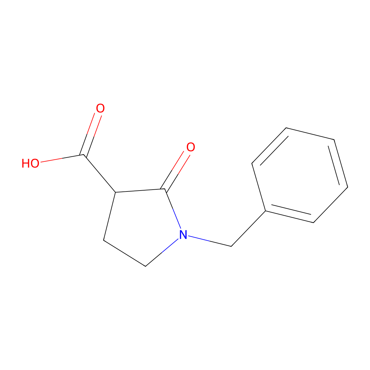 1-Benzyl-2-oxopyrrolidine-3-carboxylic acid molecular structure, CAS 109859-99-6