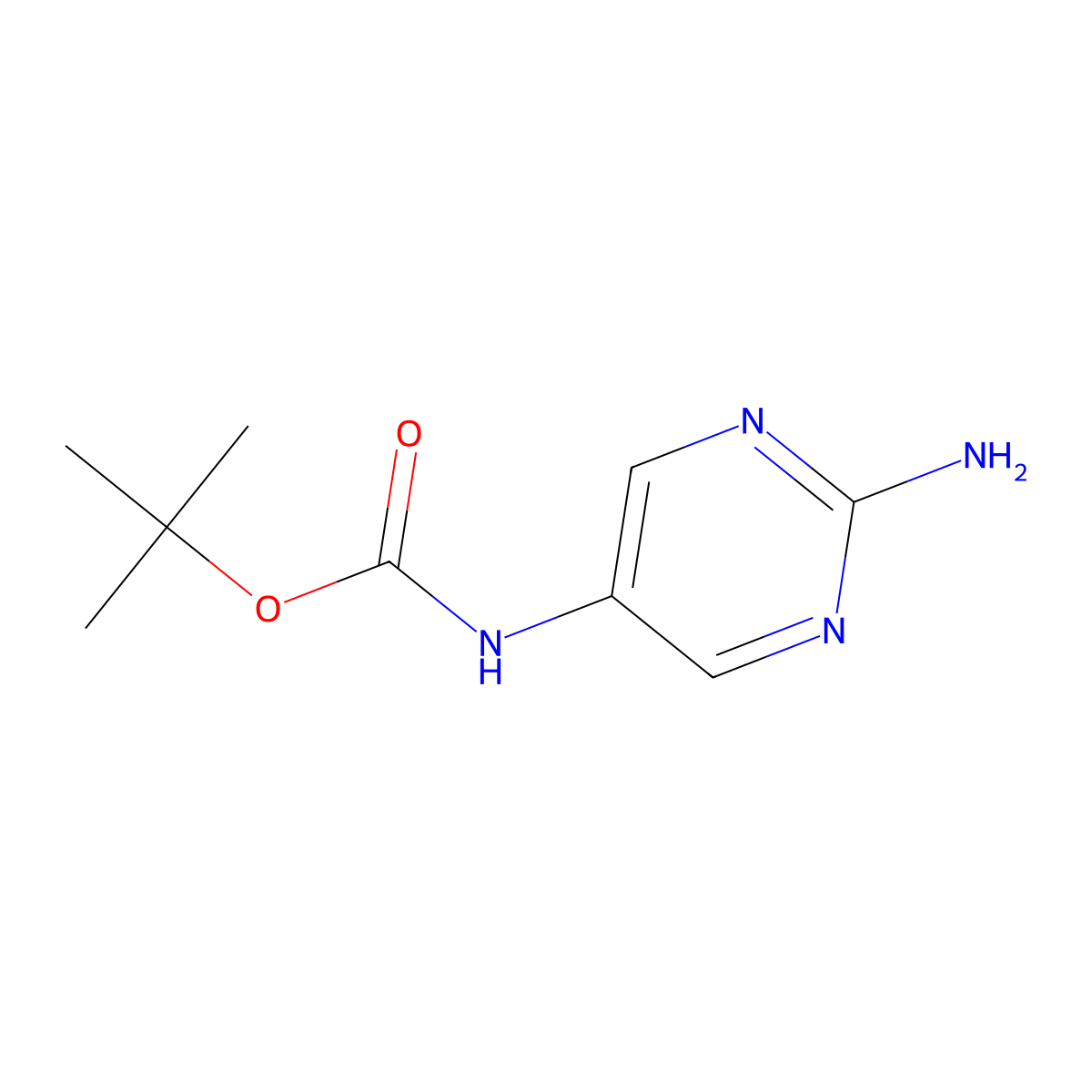 tert-Butyl (2-aminopyrimidin-5-yl)carbamate molecular structure, CAS 1098605-67-4