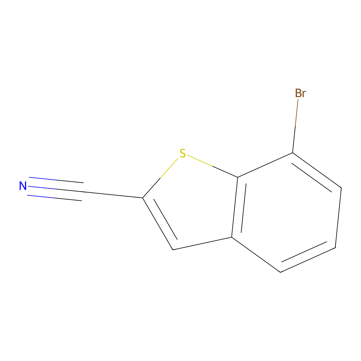 7-Bromobenzo[b]thiophene-2-carbonitrile molecular structure, CAS 1098607-73-8