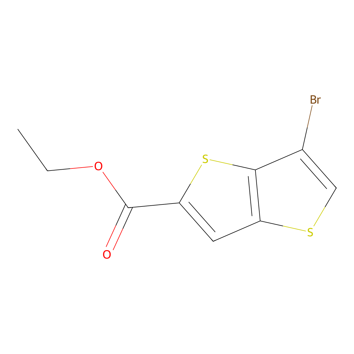 Ethyl 6-bromothieno[3,2-b]thiophene-2-carboxylate molecular structure, CAS 1098608-28-6