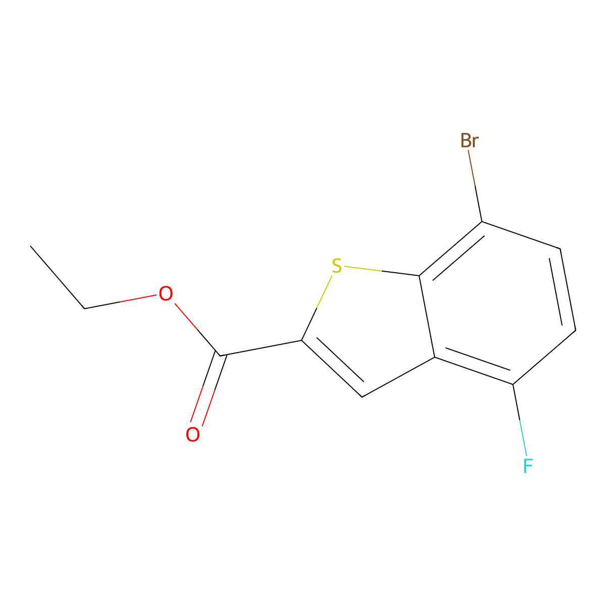 Ethyl 7-bromo-4-fluoro-benzothiophene-2-carboxylate molecular structure, CAS 1098608-38-8
