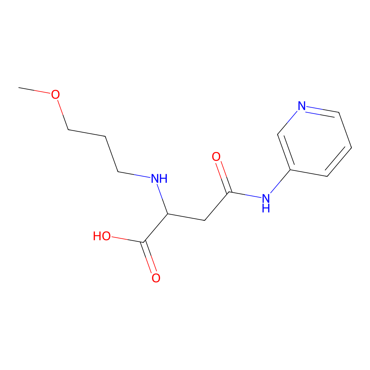 2-((3-Methoxypropyl)amino)-4-oxo-4-(pyridin-3-ylamino)butanoic acid molecular structure, CAS 1098619-62-5