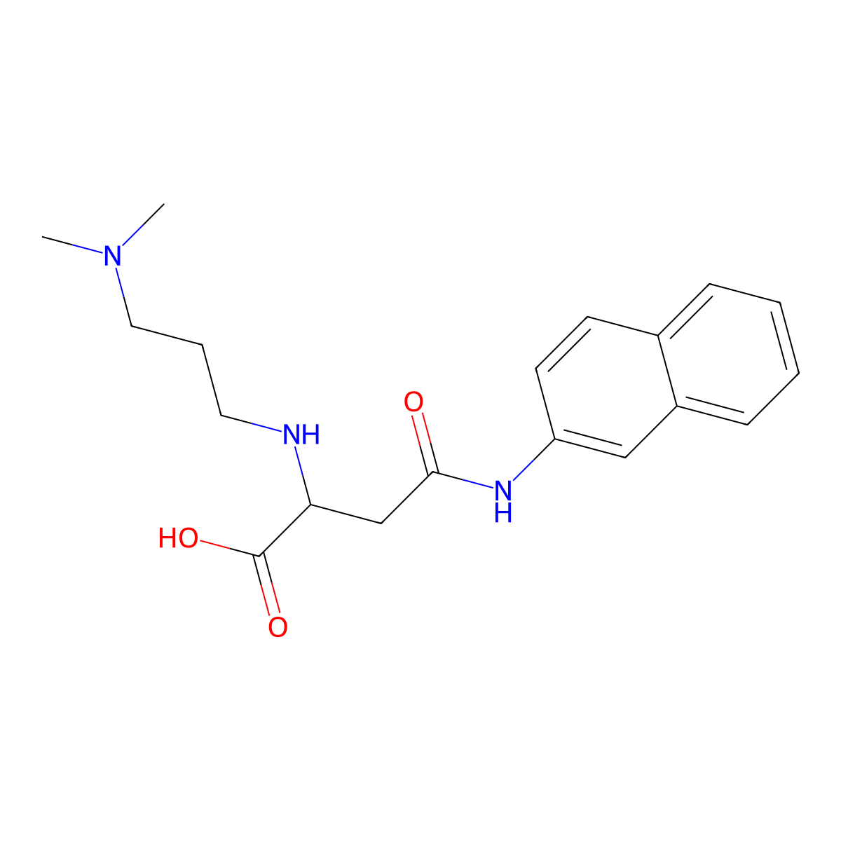 2-((3-(Dimethylamino)propyl)amino)-4-(naphthalen-2-ylamino)-4-oxobutanoic acid molecular structure, CAS 1098619-65-8