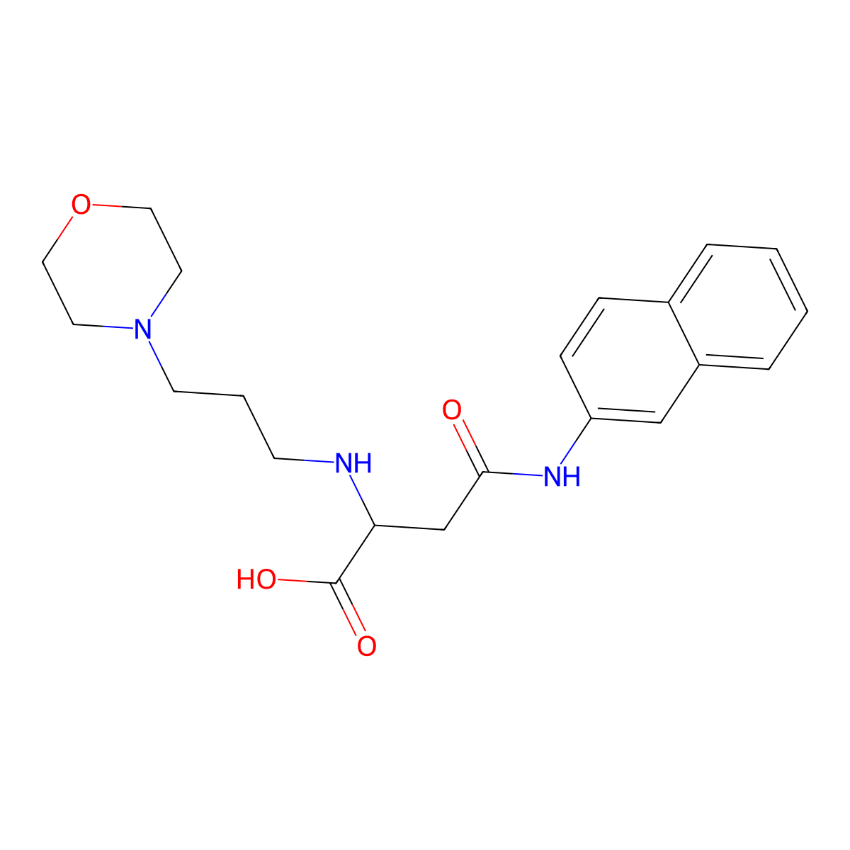 2-{[3-(Morpholin-4-YL)propyl]amino}-3-[(naphthalen-2-YL)carbamoyl]propanoic acid molecular structure, CAS 1098619-66-9