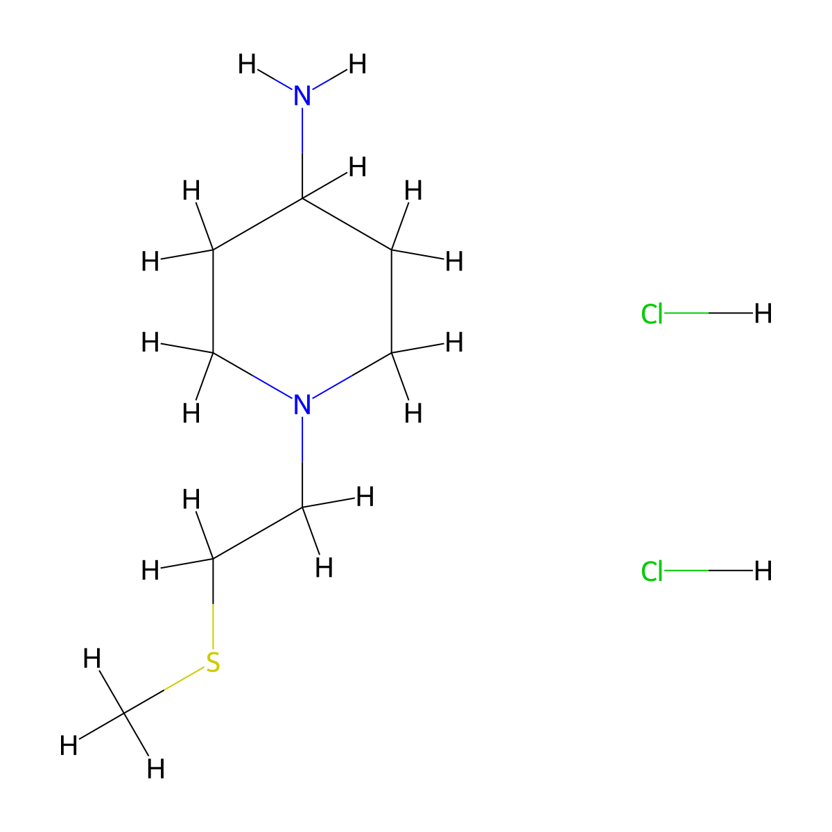 1-[2-(Methylthio)ethyl]piperidin-4-amine dihydrochloride molecular structure, CAS 1098624-58-8