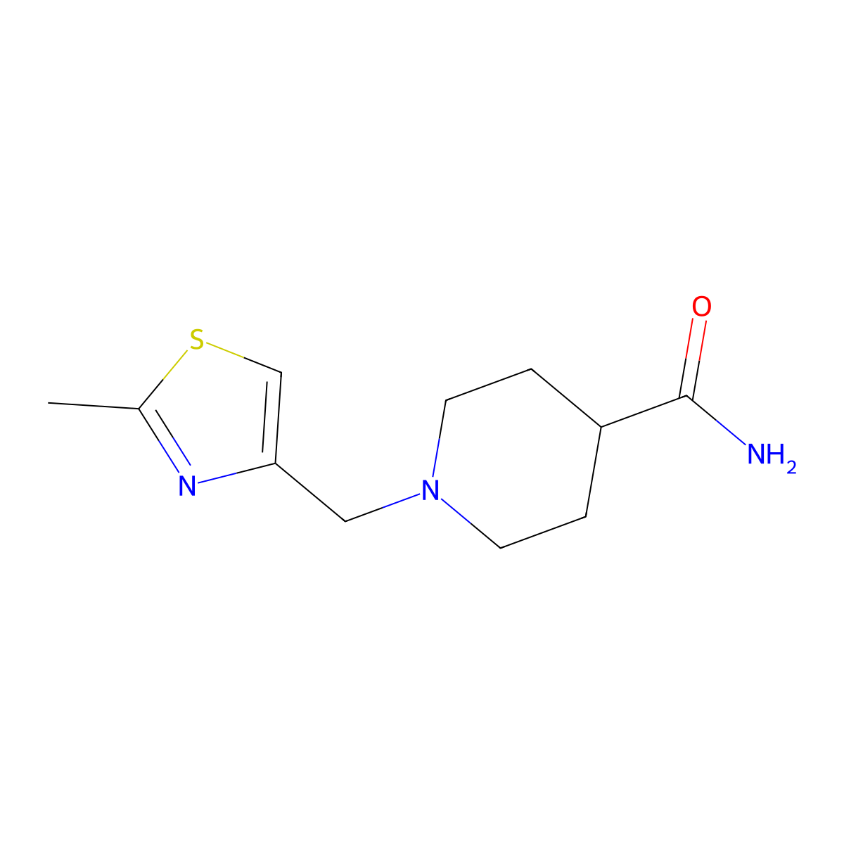 1-[(2-Methyl-1,3-thiazol-4-yl)methyl]piperidine-4-carboxamide molecular structure, CAS 1098625-37-6