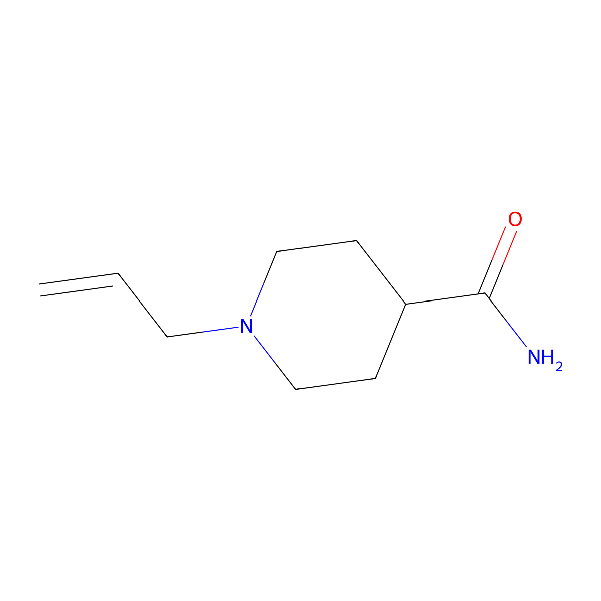 1-Allylpiperidine-4-carboxamide molecular structure, CAS 1098626-24-4