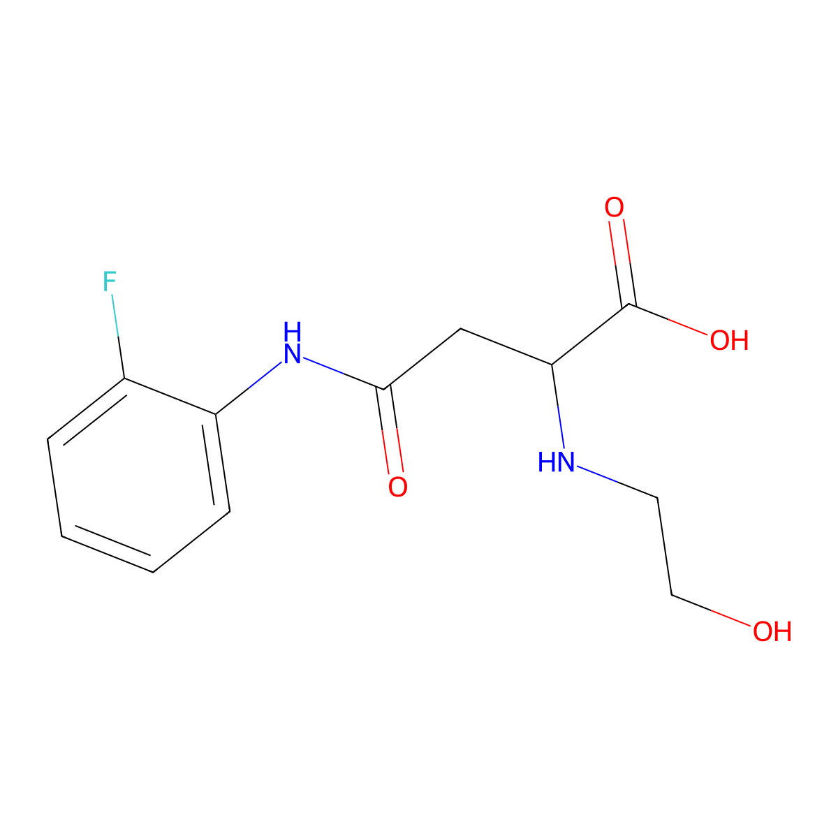 4-((2-Fluorophenyl)amino)-2-((2-hydroxyethyl)amino)-4-oxobutanoic acid molecular structure, CAS 1098630-72-8