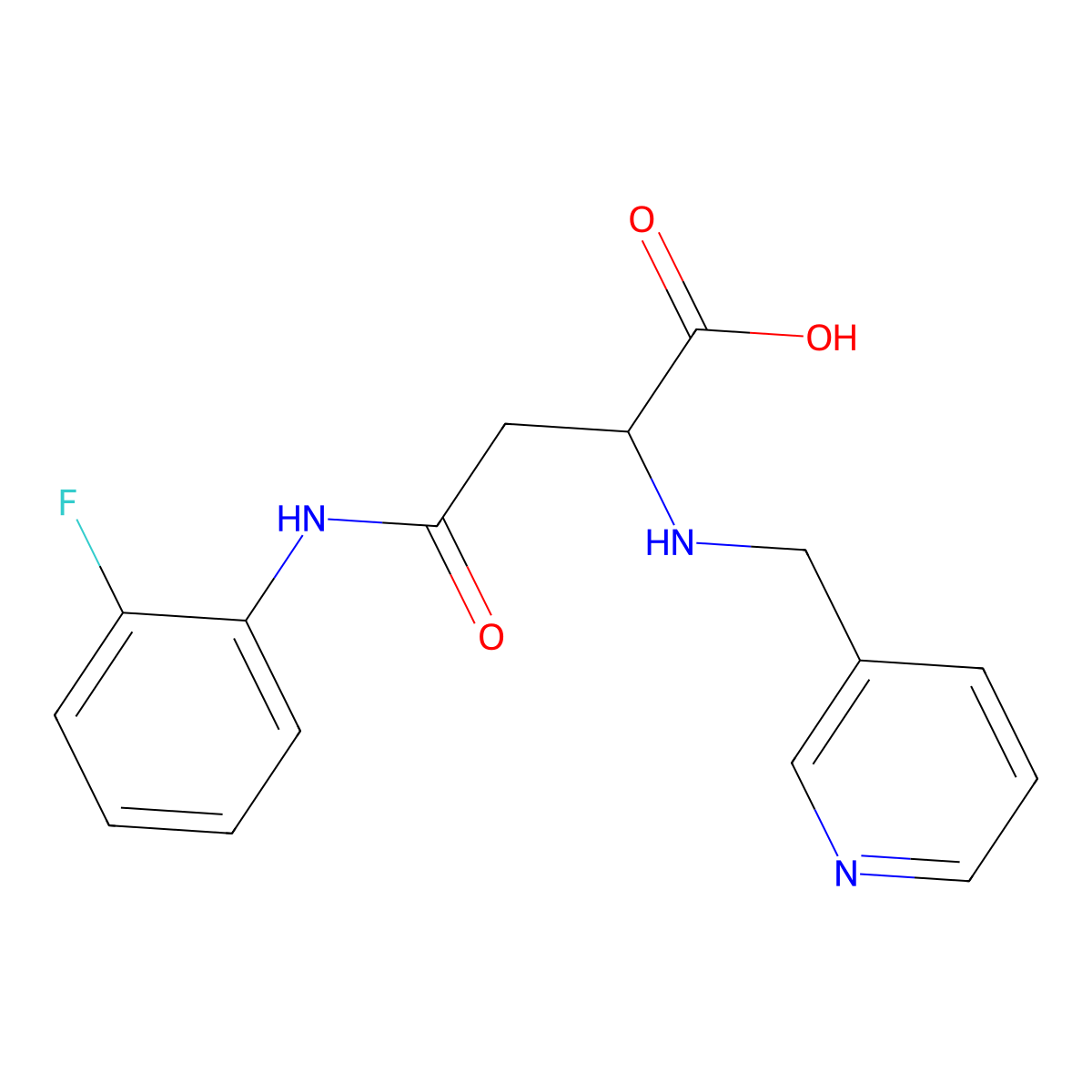 4-((2-Fluorophenyl)amino)-4-oxo-2-((pyridin-3-ylmethyl)amino)butanoic acid molecular structure, CAS 1098630-97-7
