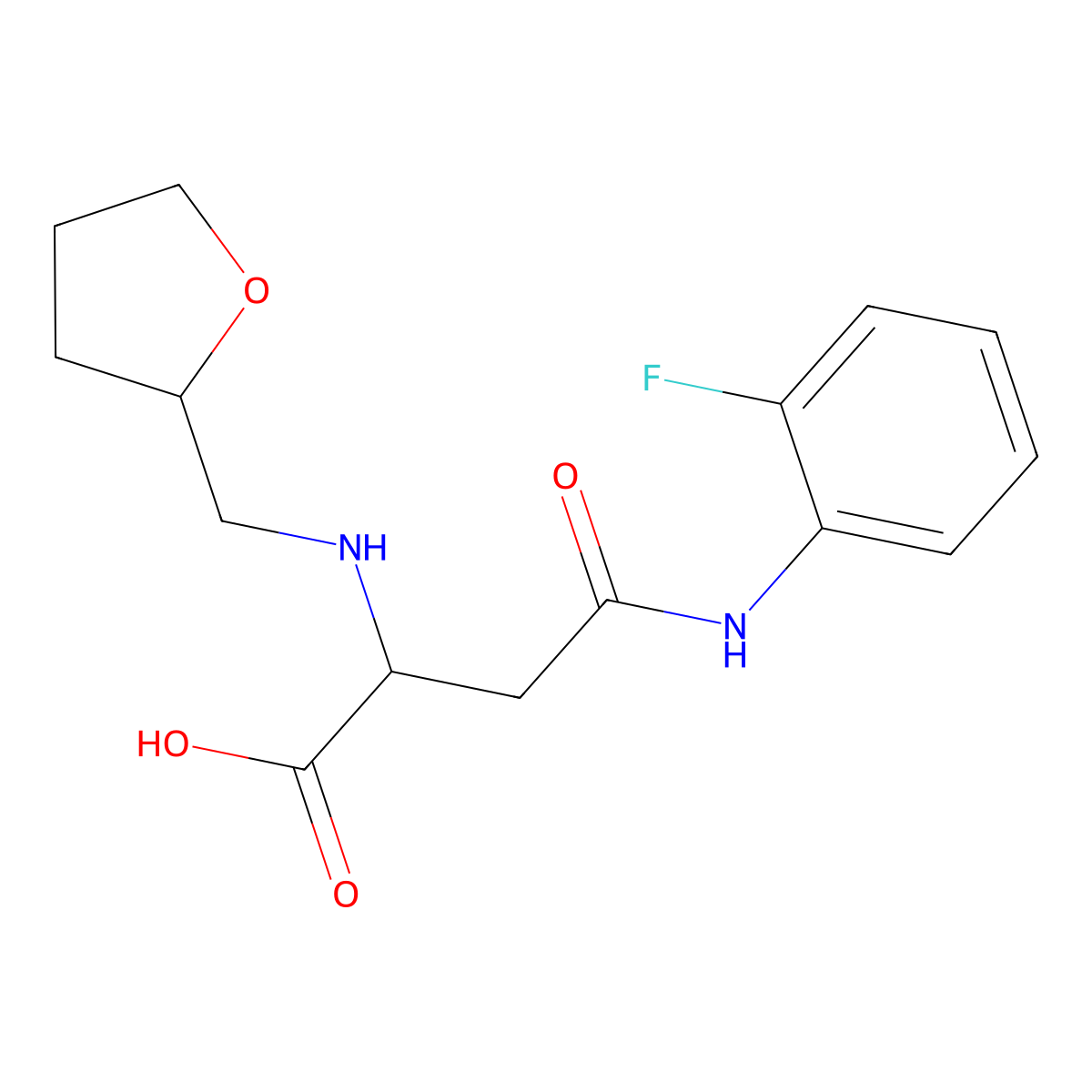 4-((2-Fluorophenyl)amino)-4-oxo-2-(((tetrahydrofuran-2-yl)methyl)amino)butanoic acid molecular structure, CAS 1098631-87-8