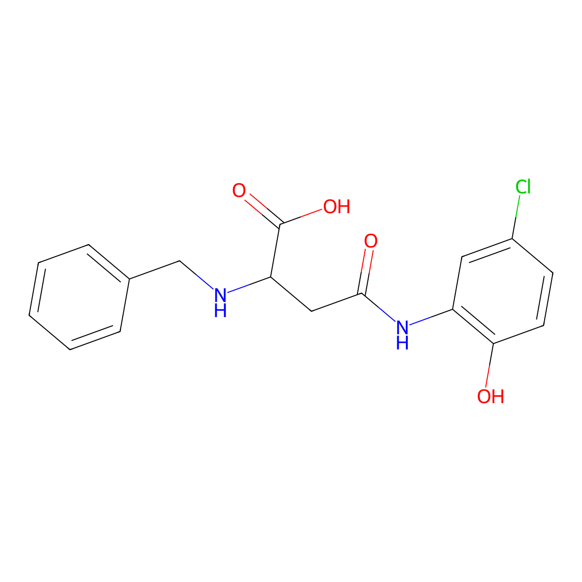 2-(Benzylamino)-4-((5-chloro-2-hydroxyphenyl)amino)-4-oxobutanoic acid molecular structure, CAS 1098632-01-9