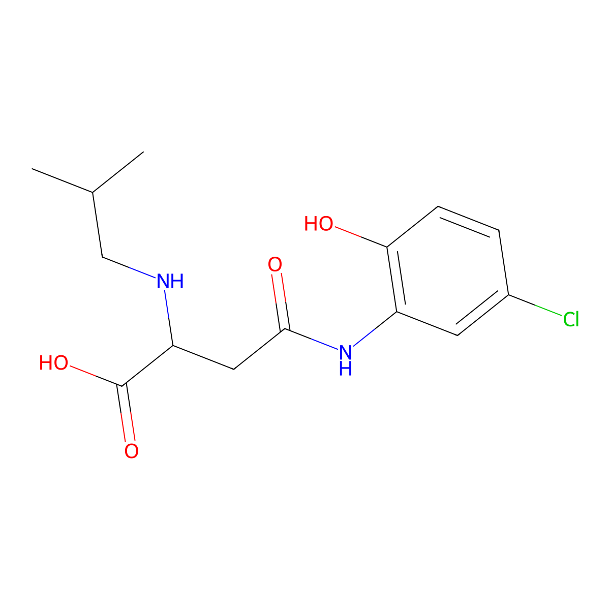 4-((5-Chloro-2-hydroxyphenyl)amino)-2-(isobutylamino)-4-oxobutanoic acid molecular structure, CAS 1098632-46-2