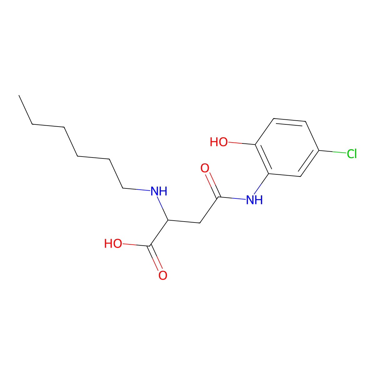 4-((5-Chloro-2-hydroxyphenyl)amino)-2-(hexylamino)-4-oxobutanoic acid molecular structure, CAS 1098632-79-1
