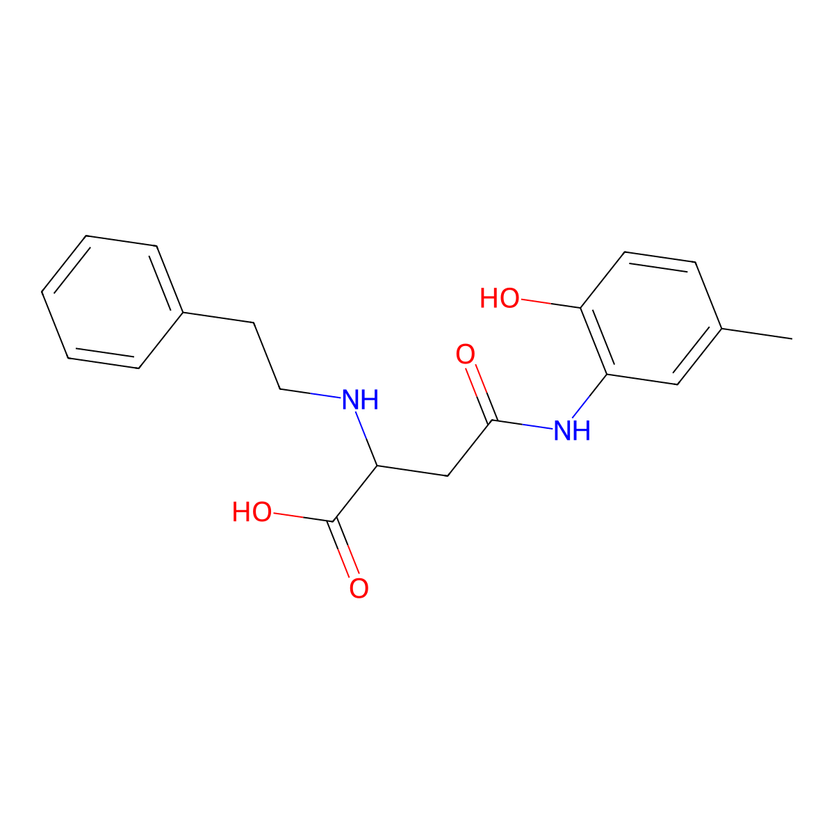 4-((2-Hydroxy-5-methylphenyl)amino)-4-oxo-2-(phenethylamino)butanoic acid molecular structure, CAS 1098633-38-5