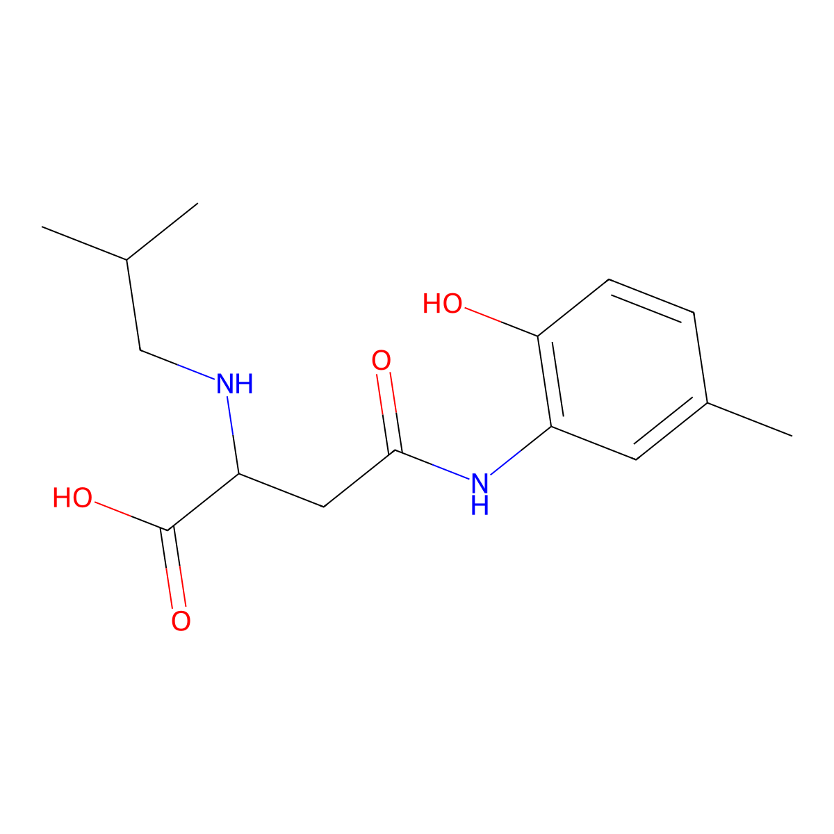 4-((2-Hydroxy-5-methylphenyl)amino)-2-(isobutylamino)-4-oxobutanoic acid molecular structure, CAS 1098634-22-0