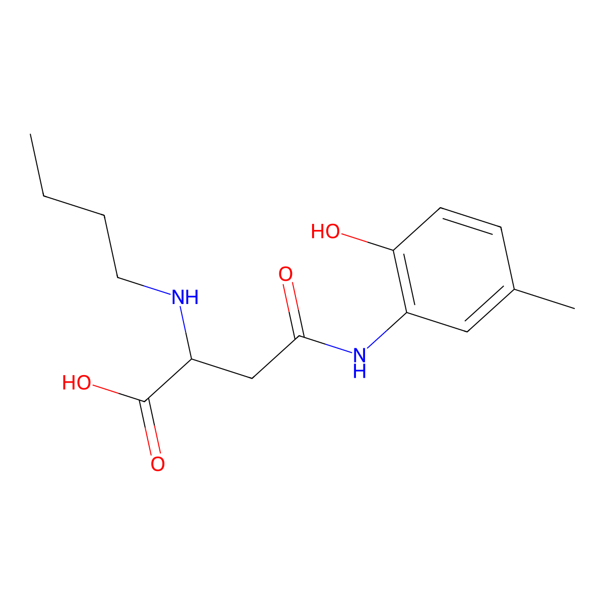 2-(Butylamino)-4-((2-hydroxy-5-methylphenyl)amino)-4-oxobutanoic acid molecular structure, CAS 1098634-82-2