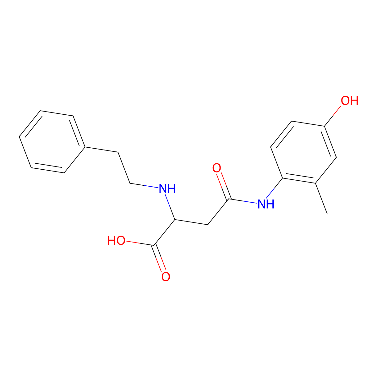 4-((4-Hydroxy-2-methylphenyl)amino)-4-oxo-2-(phenethylamino)butanoic acid molecular structure, CAS 1098635-25-6