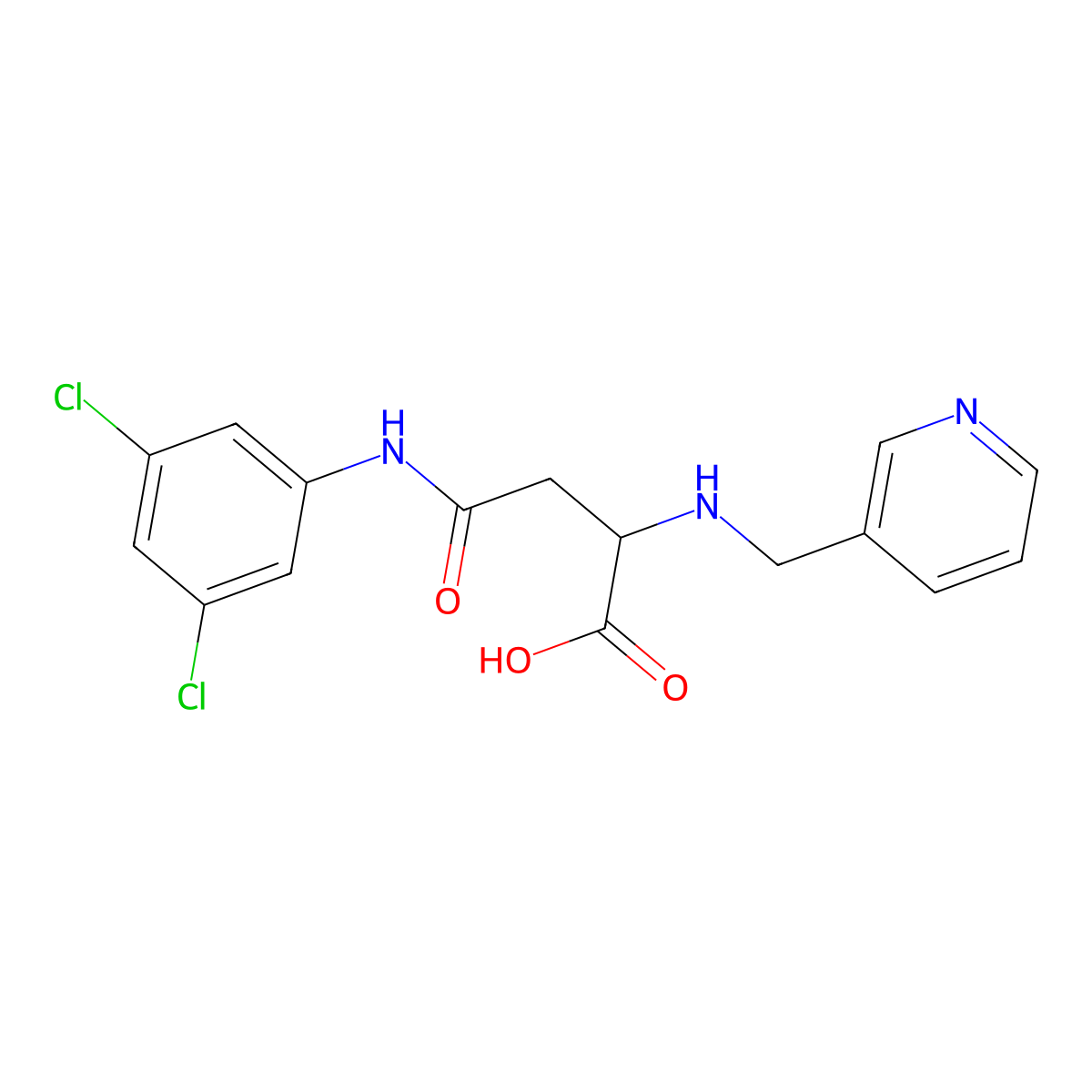 4-((3,5-Dichlorophenyl)amino)-4-oxo-2-((pyridin-3-ylmethyl)amino)butanoic acid molecular structure, CAS 1098635-95-0