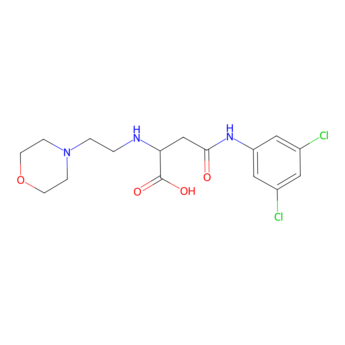 4-((3,5-Dichlorophenyl)amino)-2-((2-morpholinoethyl)amino)-4-oxobutanoic acid molecular structure, CAS 1098636-99-7