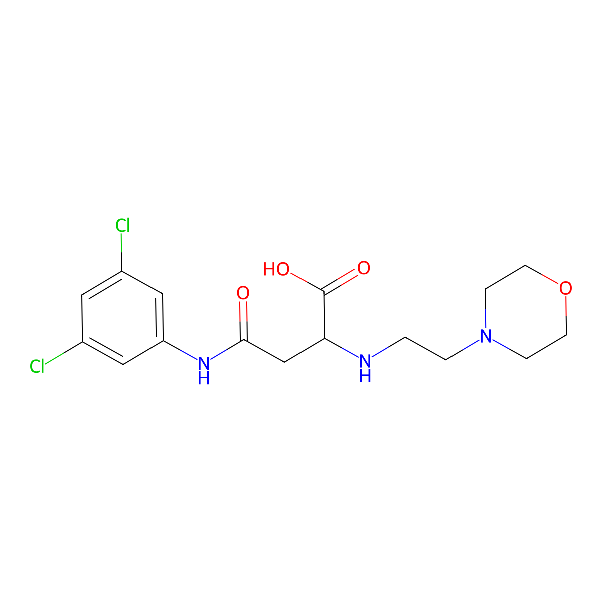 4-((3,5-Dichlorophenyl)amino)-2-((2-morpholinoethyl)amino)-4-oxobutanoic acid molecular structure, CAS 1098636-99-7