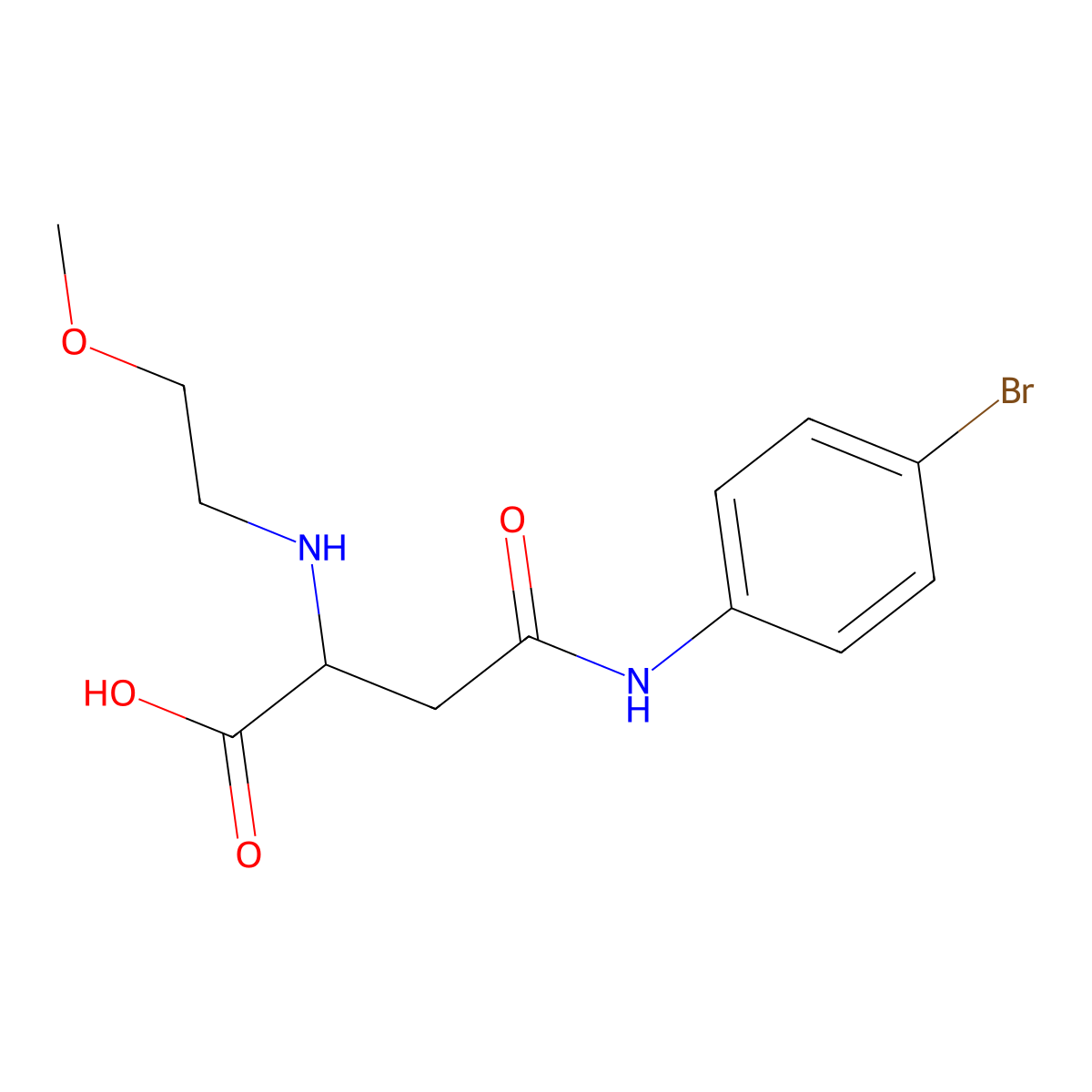 4-((4-Bromophenyl)amino)-2-((2-methoxyethyl)amino)-4-oxobutanoic acid molecular structure, CAS 1098637-25-2
