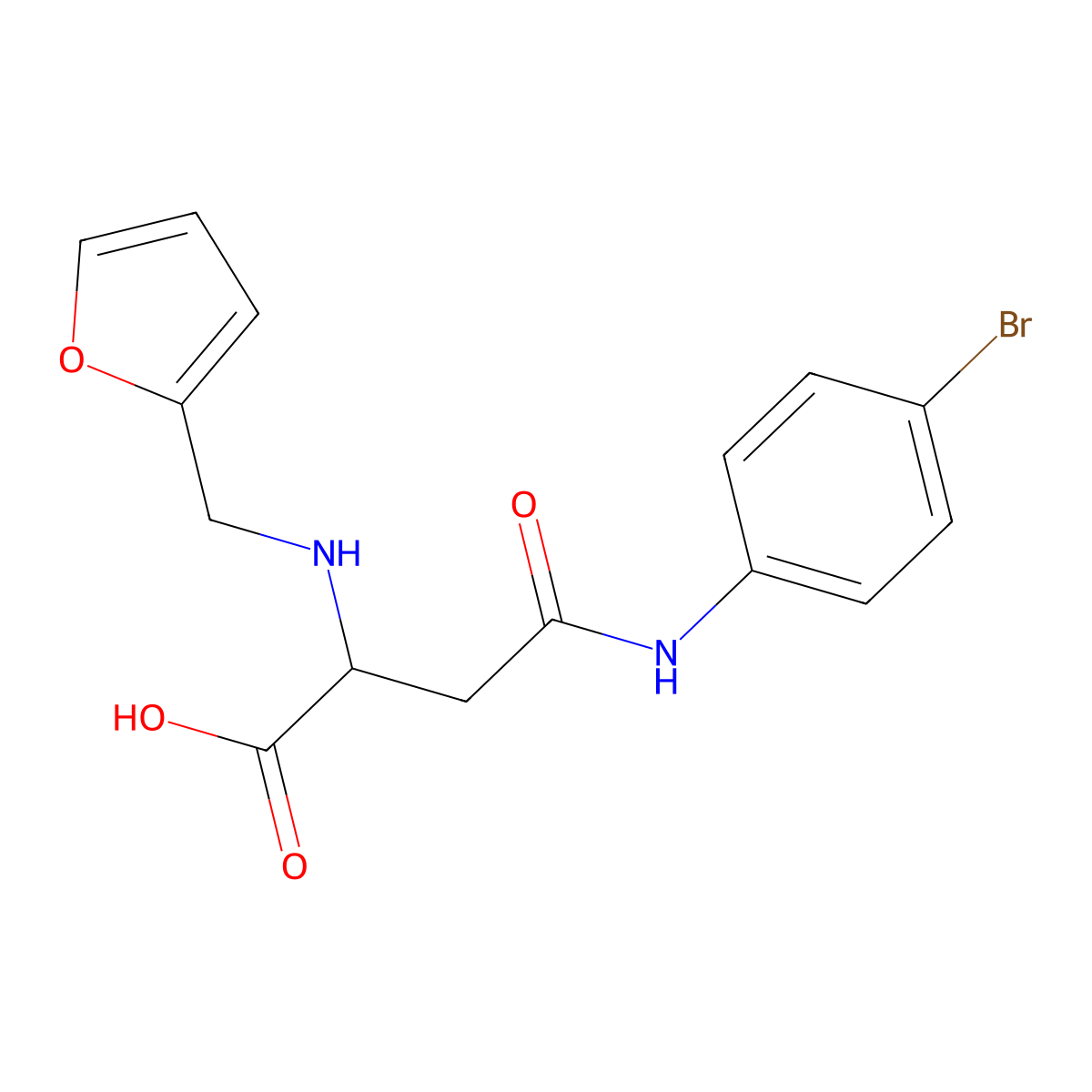 4-((4-Bromophenyl)amino)-2-((furan-2-ylmethyl)amino)-4-oxobutanoic acid molecular structure, CAS 1098637-35-4