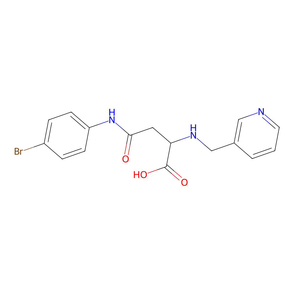 4-((4-Bromophenyl)amino)-4-oxo-2-((pyridin-3-ylmethyl)amino)butanoic acid molecular structure, CAS 1098637-44-5