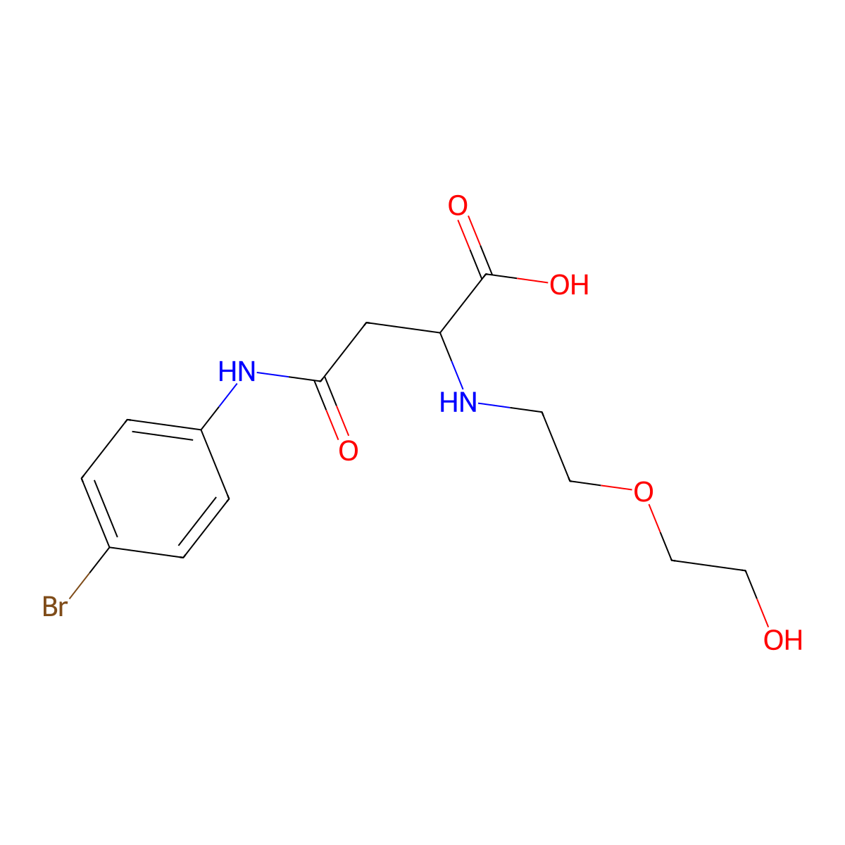 4-((4-Bromophenyl)amino)-2-((2-(2-hydroxyethoxy)ethyl)amino)-4-oxobutanoic acid molecular structure, CAS 1098637-73-0
